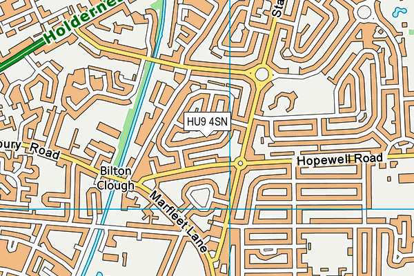 HU9 4SN map - OS VectorMap District (Ordnance Survey)