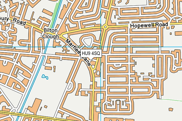 HU9 4SQ map - OS VectorMap District (Ordnance Survey)