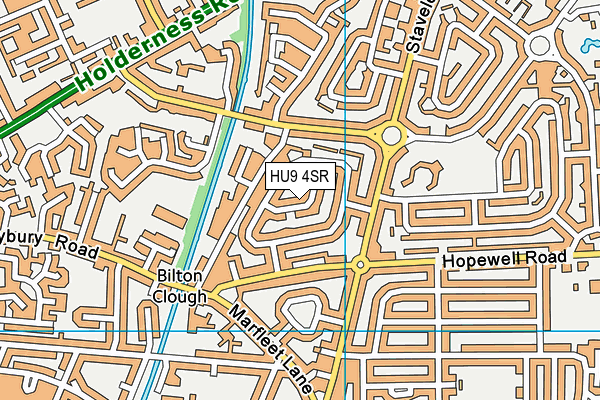 HU9 4SR map - OS VectorMap District (Ordnance Survey)