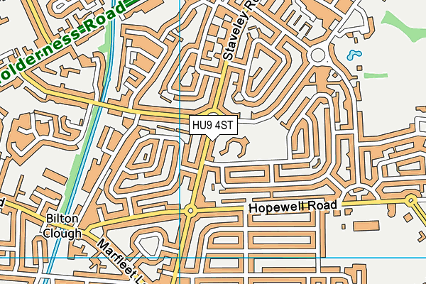 HU9 4ST map - OS VectorMap District (Ordnance Survey)