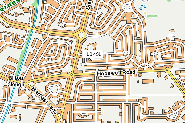 HU9 4SU map - OS VectorMap District (Ordnance Survey)