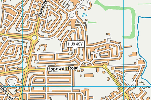 HU9 4SY map - OS VectorMap District (Ordnance Survey)