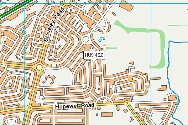 HU9 4SZ map - OS VectorMap District (Ordnance Survey)