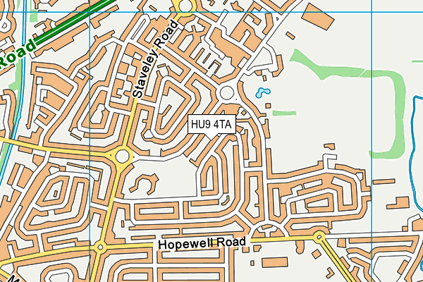 HU9 4TA map - OS VectorMap District (Ordnance Survey)