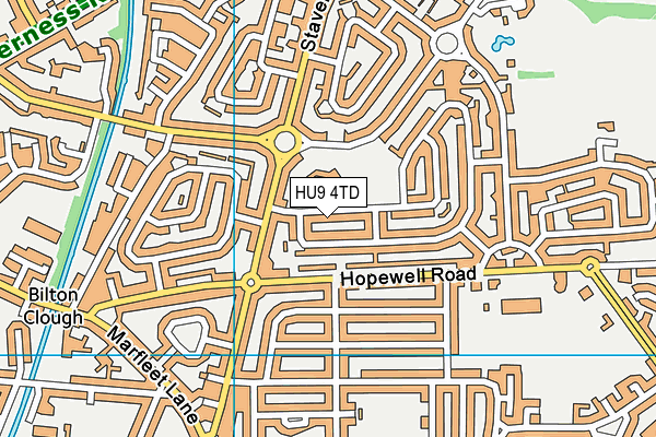 HU9 4TD map - OS VectorMap District (Ordnance Survey)