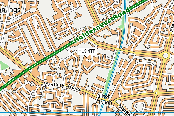 HU9 4TF map - OS VectorMap District (Ordnance Survey)