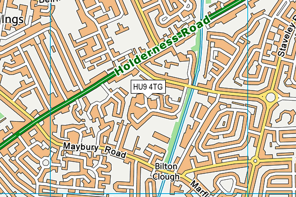 HU9 4TG map - OS VectorMap District (Ordnance Survey)