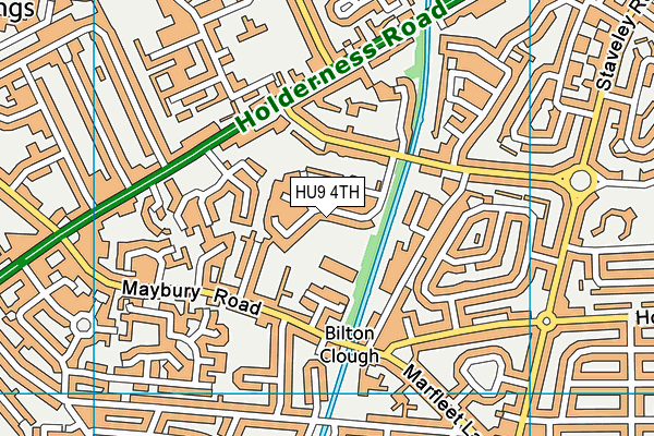 HU9 4TH map - OS VectorMap District (Ordnance Survey)