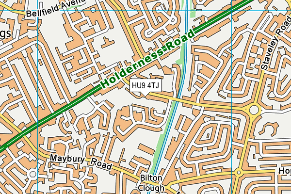 HU9 4TJ map - OS VectorMap District (Ordnance Survey)