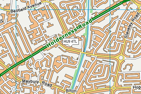 HU9 4TL map - OS VectorMap District (Ordnance Survey)