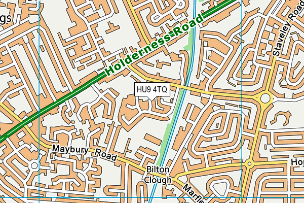 HU9 4TQ map - OS VectorMap District (Ordnance Survey)