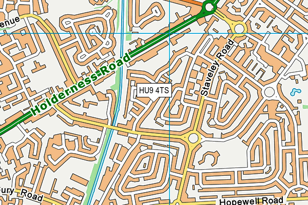 HU9 4TS map - OS VectorMap District (Ordnance Survey)