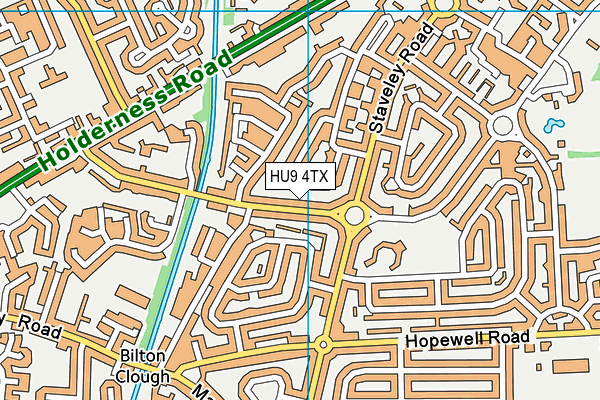 HU9 4TX map - OS VectorMap District (Ordnance Survey)