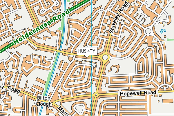 HU9 4TY map - OS VectorMap District (Ordnance Survey)