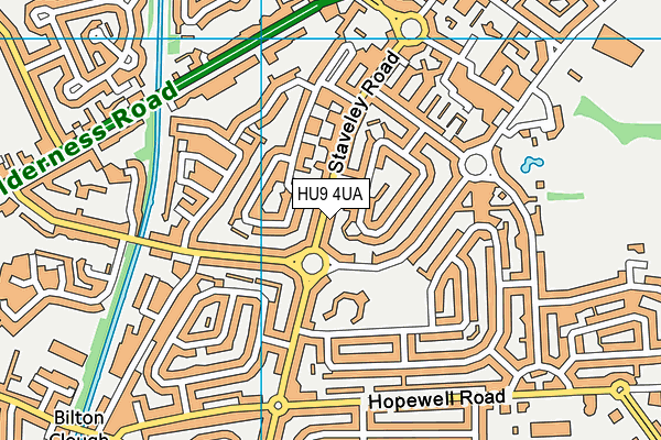 HU9 4UA map - OS VectorMap District (Ordnance Survey)