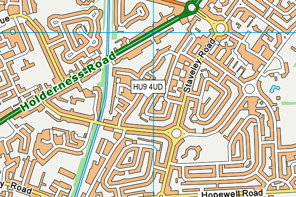 HU9 4UD map - OS VectorMap District (Ordnance Survey)