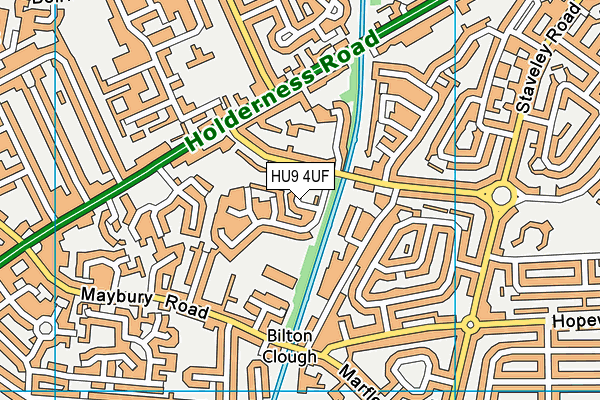 HU9 4UF map - OS VectorMap District (Ordnance Survey)