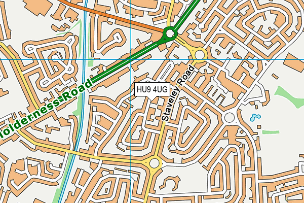 HU9 4UG map - OS VectorMap District (Ordnance Survey)