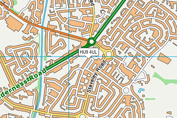 HU9 4UL map - OS VectorMap District (Ordnance Survey)