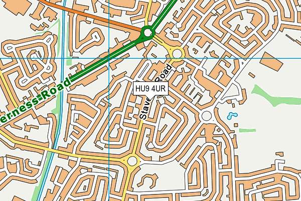 HU9 4UR map - OS VectorMap District (Ordnance Survey)