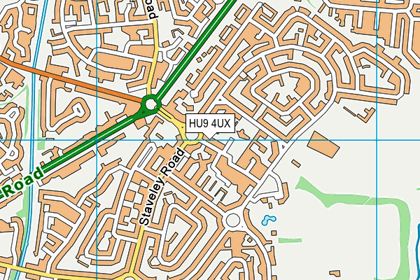 HU9 4UX map - OS VectorMap District (Ordnance Survey)