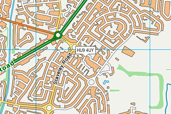 HU9 4UY map - OS VectorMap District (Ordnance Survey)