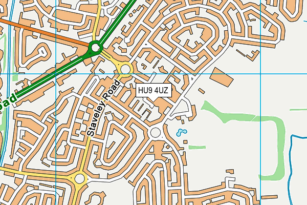 HU9 4UZ map - OS VectorMap District (Ordnance Survey)