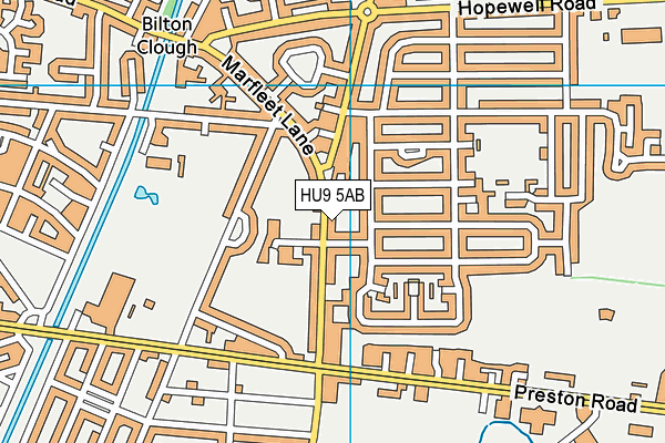 HU9 5AB map - OS VectorMap District (Ordnance Survey)