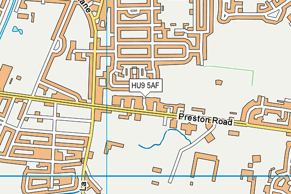 HU9 5AF map - OS VectorMap District (Ordnance Survey)