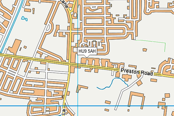 HU9 5AH map - OS VectorMap District (Ordnance Survey)