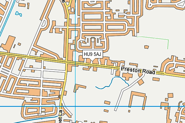 HU9 5AJ map - OS VectorMap District (Ordnance Survey)
