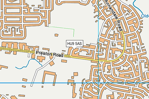 HU9 5AS map - OS VectorMap District (Ordnance Survey)