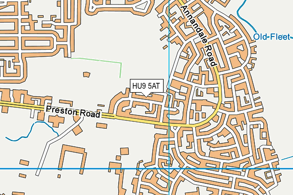 HU9 5AT map - OS VectorMap District (Ordnance Survey)