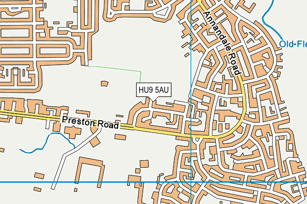 HU9 5AU map - OS VectorMap District (Ordnance Survey)