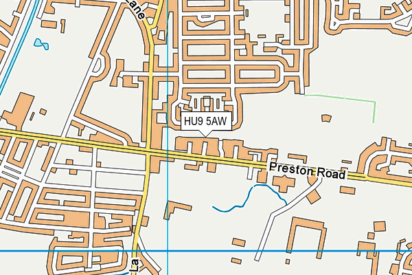 HU9 5AW map - OS VectorMap District (Ordnance Survey)