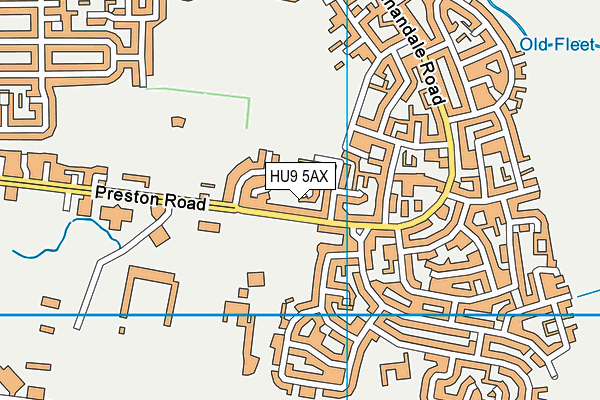 HU9 5AX map - OS VectorMap District (Ordnance Survey)
