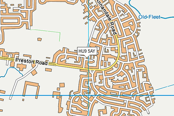 HU9 5AY map - OS VectorMap District (Ordnance Survey)