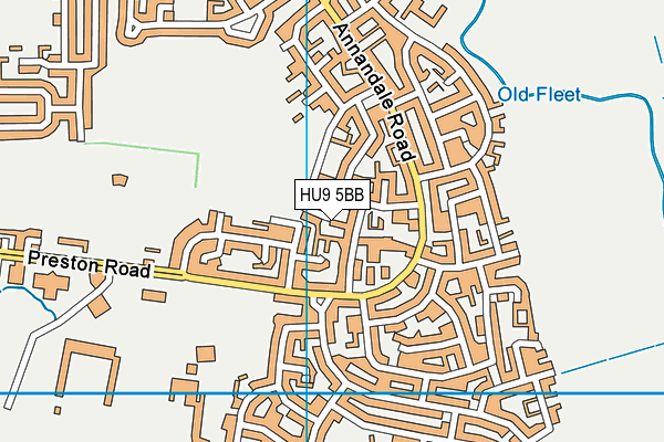HU9 5BB map - OS VectorMap District (Ordnance Survey)
