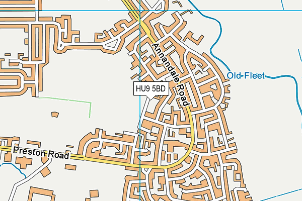 Stonebridge Playing Fields map (HU9 5BD) - OS VectorMap District (Ordnance Survey)