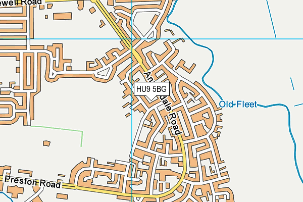 HU9 5BG map - OS VectorMap District (Ordnance Survey)