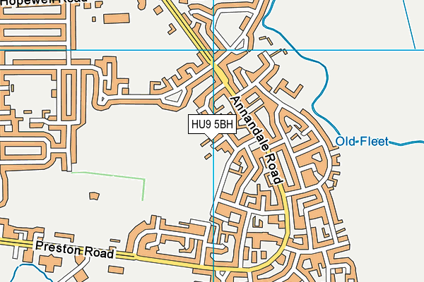 HU9 5BH map - OS VectorMap District (Ordnance Survey)