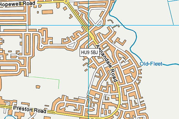 HU9 5BJ map - OS VectorMap District (Ordnance Survey)