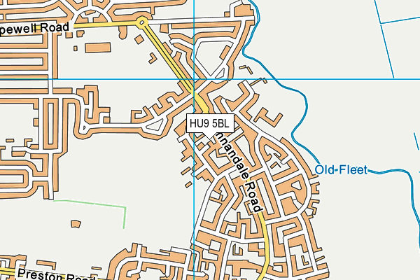 HU9 5BL map - OS VectorMap District (Ordnance Survey)