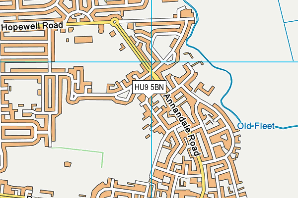 HU9 5BN map - OS VectorMap District (Ordnance Survey)