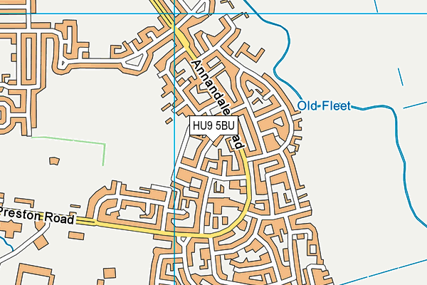 HU9 5BU map - OS VectorMap District (Ordnance Survey)