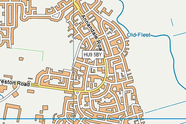 HU9 5BY map - OS VectorMap District (Ordnance Survey)