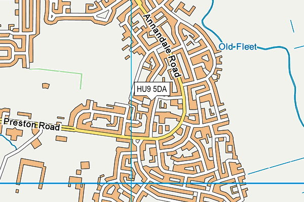 HU9 5DA map - OS VectorMap District (Ordnance Survey)