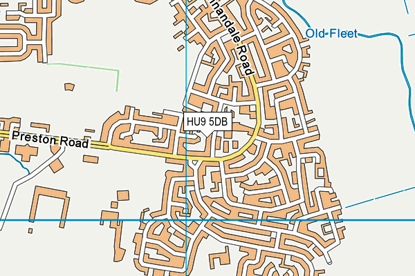 HU9 5DB map - OS VectorMap District (Ordnance Survey)