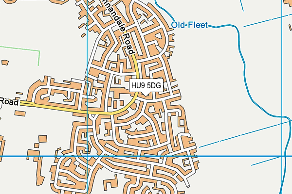 HU9 5DG map - OS VectorMap District (Ordnance Survey)