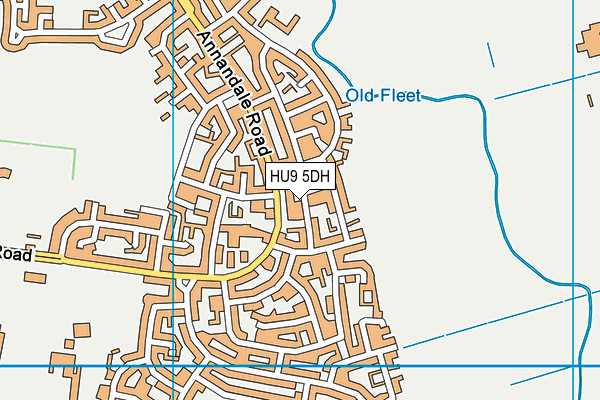 HU9 5DH map - OS VectorMap District (Ordnance Survey)